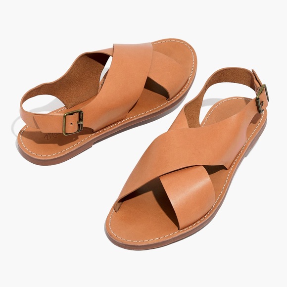 Madewell DOUBLE BUNDLE Boardwalk Leather Sandals size 8.5 2x sandal Tan + Black - Picture 1 of 8